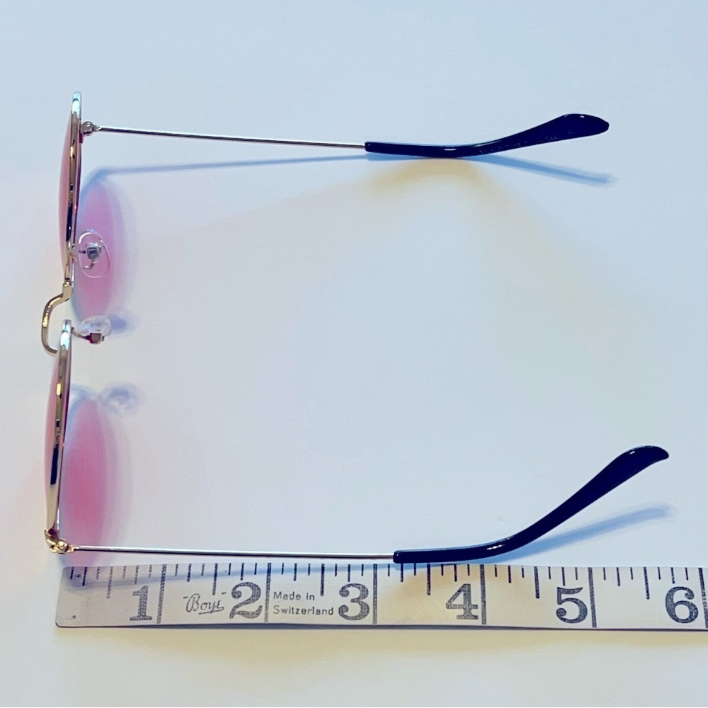 Orange Lens Sunglasses, fashion sunnies, gold tone metallic frame, EUC - Picture 8 of 15